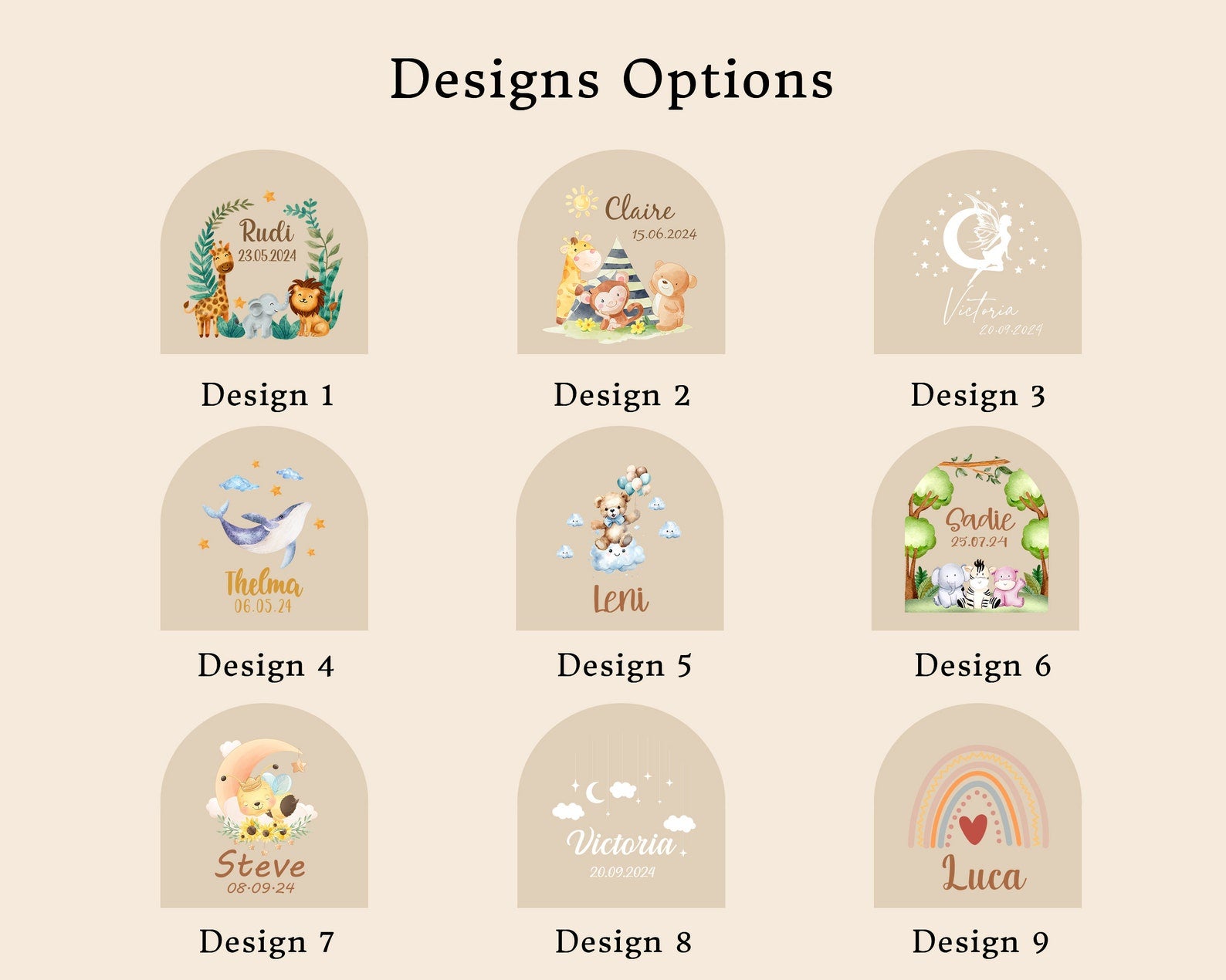 Personalized LED Night Light with Custom Name and Date