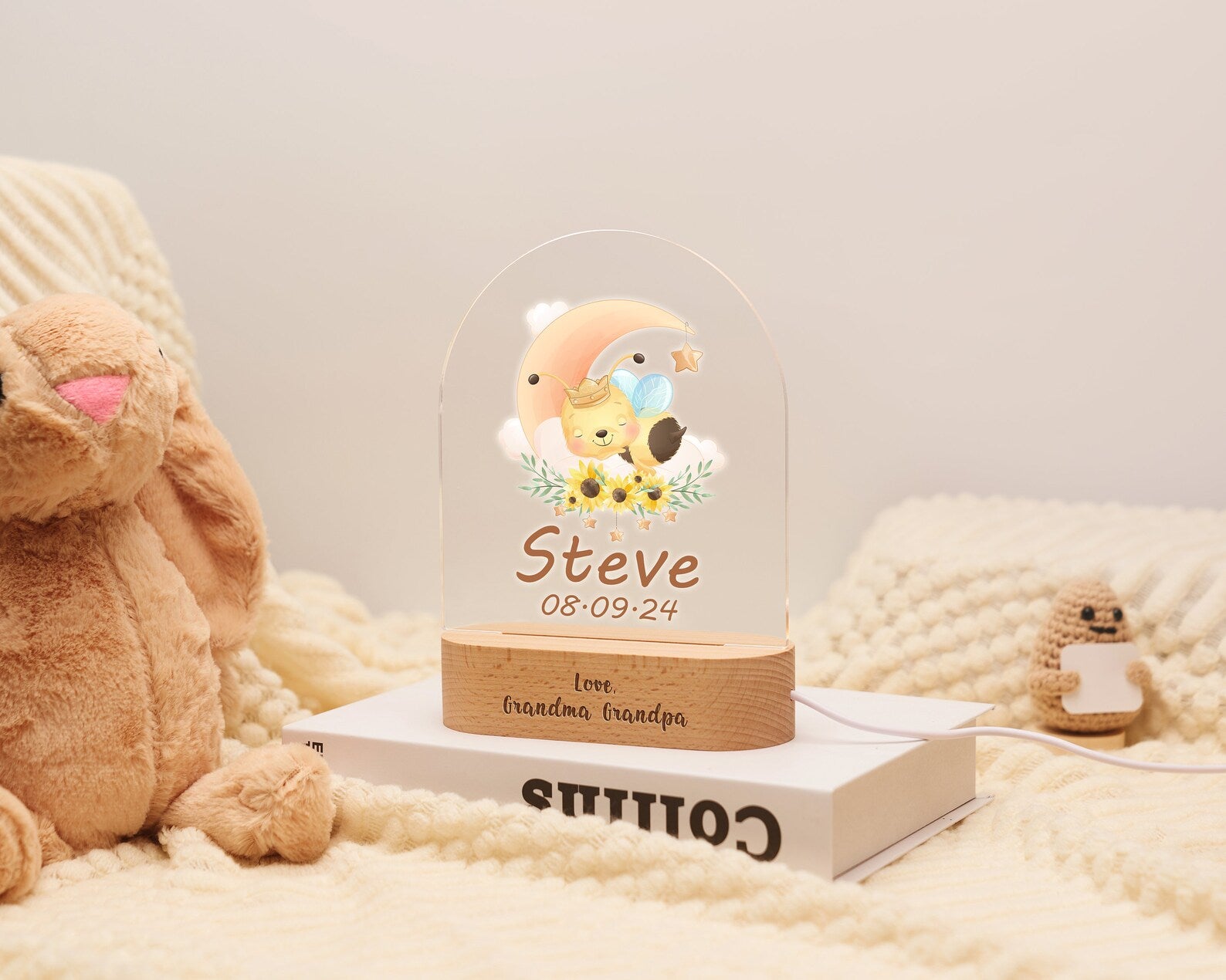 Personalized LED Night Light with Custom Name and Date