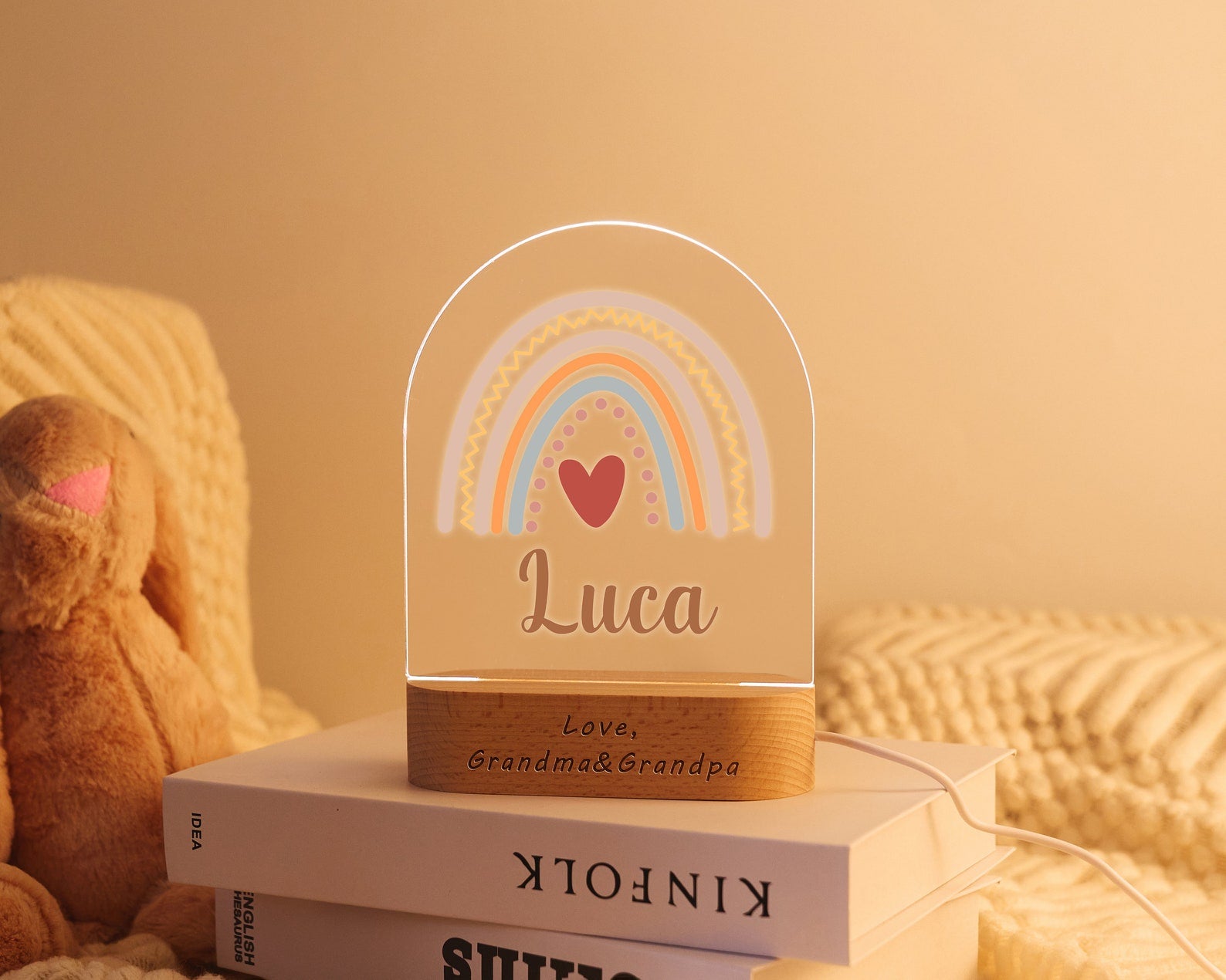 Personalized LED Night Light with Custom Name and Date