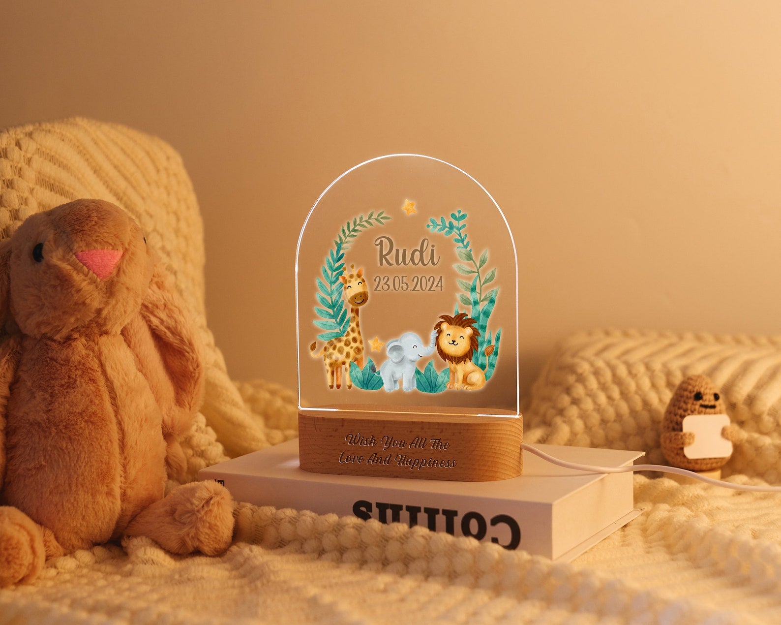 Personalized LED Night Light with Custom Name and Date