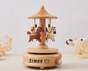 Personalized Wooden Music Box with Custom Name Engraving