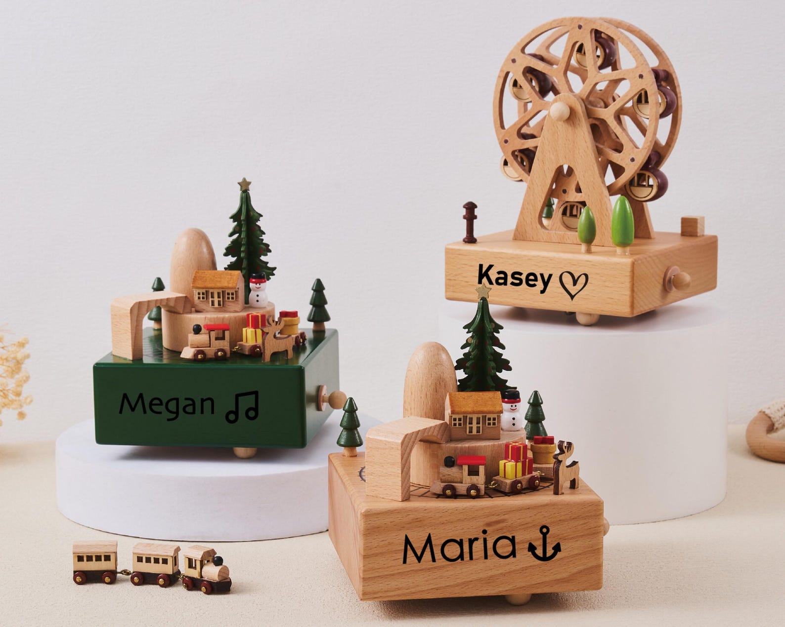 Personalized Wooden Music Box with Custom Name Engraving