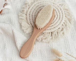 Personalized Wooden Baby Hairbrush Set with Name Engraving