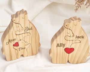 Personalized Wooden Bear Family Name Puzzle