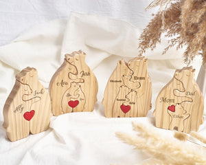 Personalized Wooden Bear Family Name Puzzle