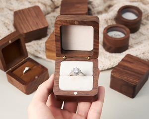 Personalized Wooden Ring Box with Custom Engraving