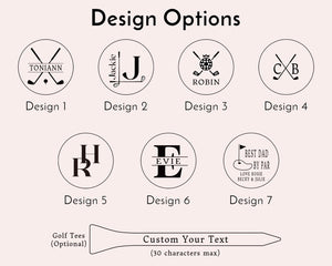 Personalized Golf Bag Tag for Dad | Custom Engraved Leather Tee Holder | Father's Day Golf Gift