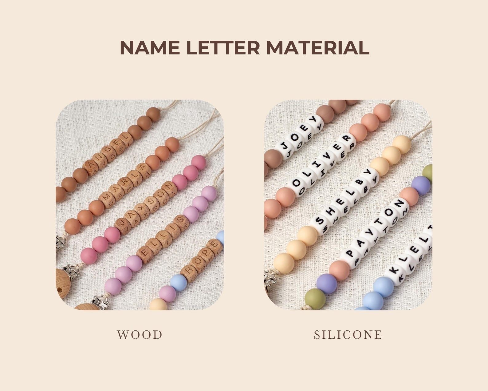 Personalized Pacifier Clip and Baby Rattle Set | Custom Monogram Gift