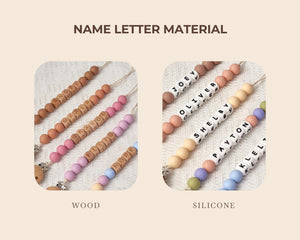 Personalized Pacifier Clip and Baby Rattle Set | Custom Monogram Gift