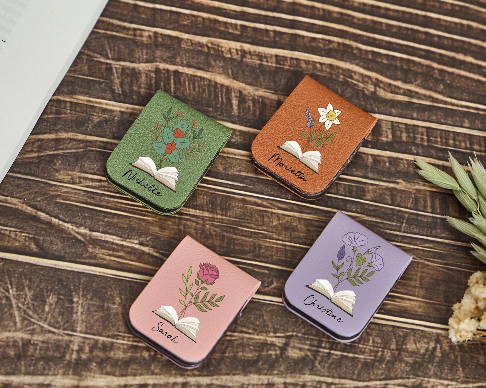 Personalized Birth Flower Magnetic Bookmark | Book Lover Gift for Her