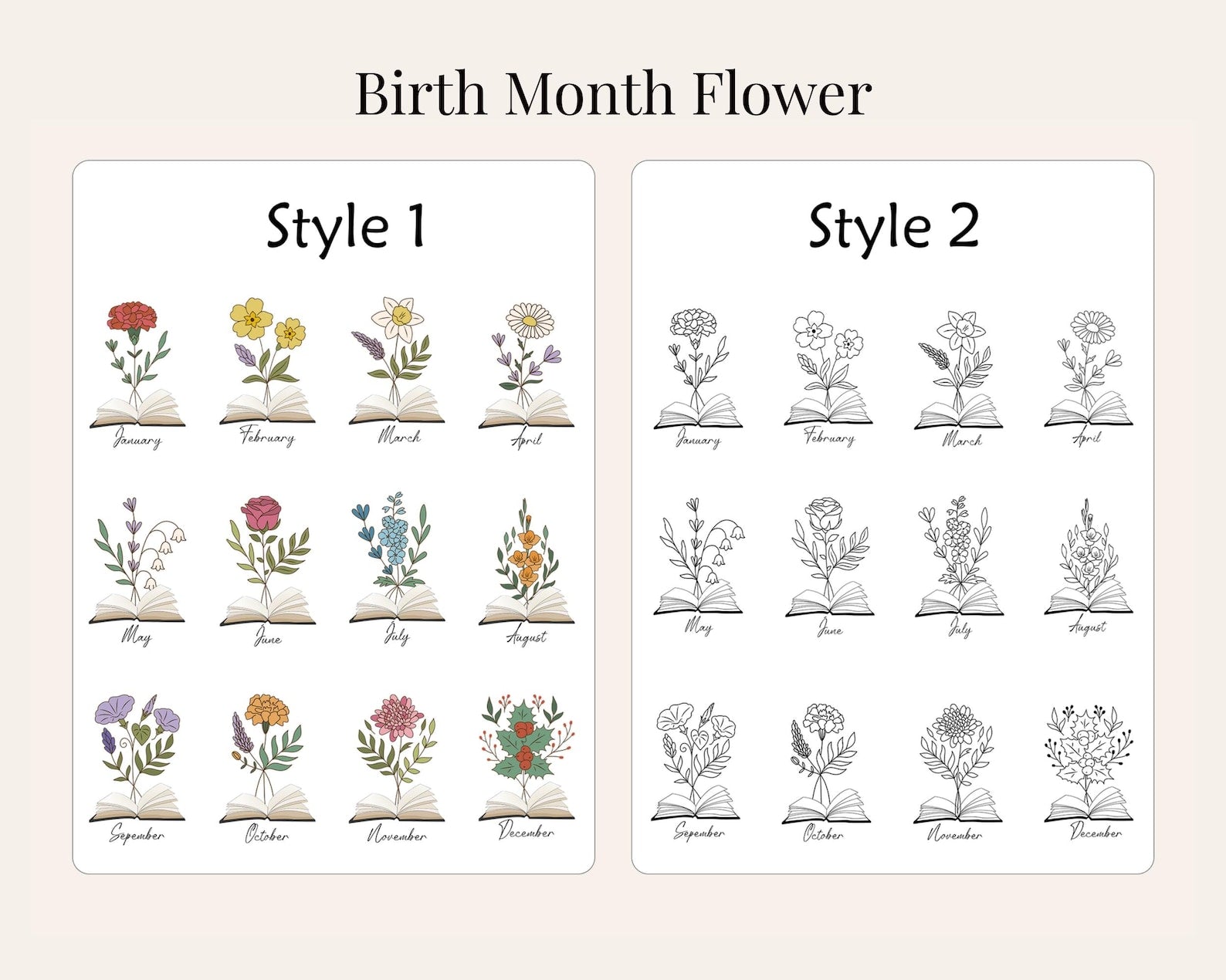 Personalized Birth Flower Magnetic Bookmark | Book Lover Gift for Her