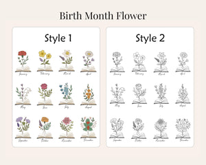 Personalized Birth Flower Magnetic Bookmark | Book Lover Gift for Her