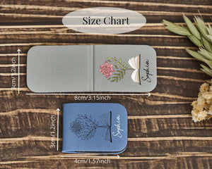 Personalized Birth Flower Magnetic Bookmark | Book Lover Gift for Her