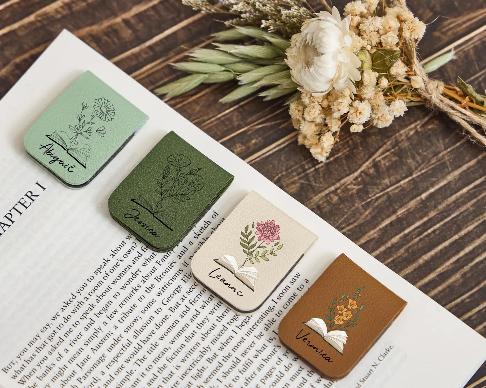 Personalized Birth Flower Magnetic Bookmark | Book Lover Gift for Her