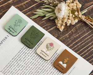 Personalized Birth Flower Magnetic Bookmark | Book Lover Gift for Her